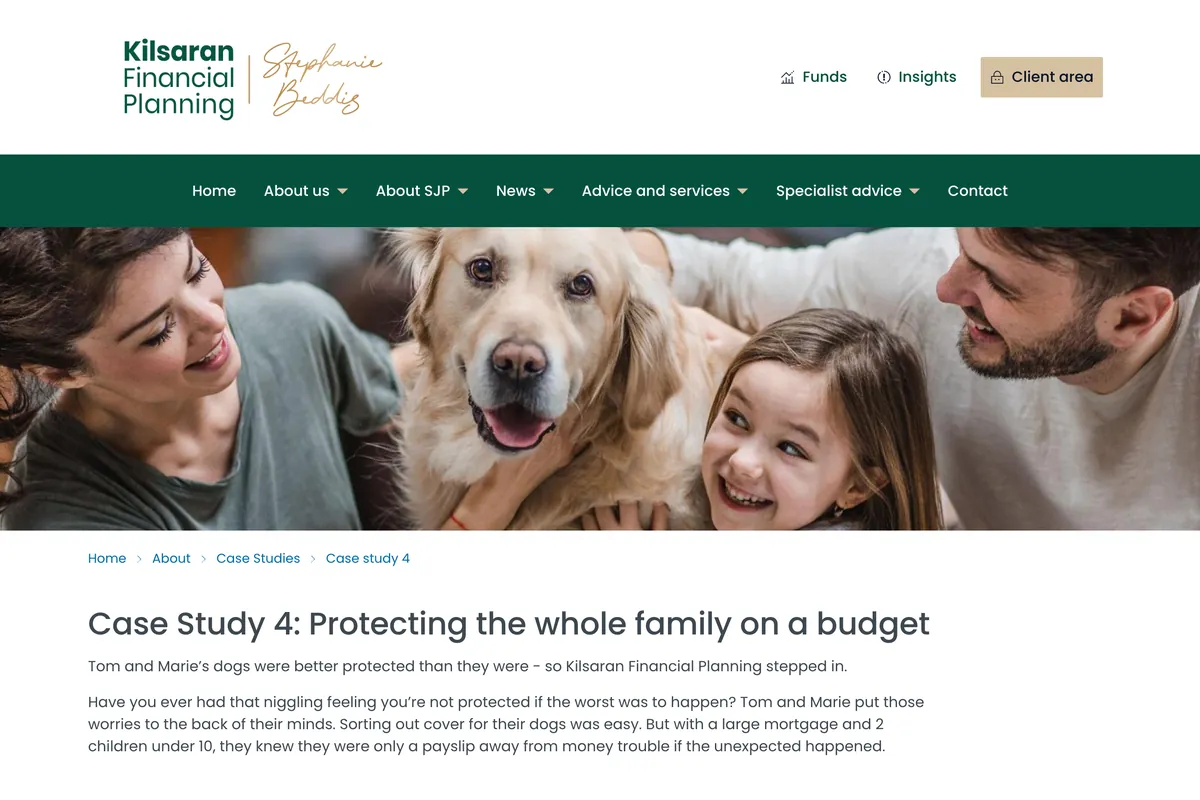 Opening of Kilsaran Financial Planning’s family protection case study